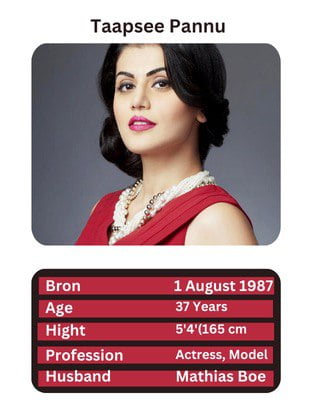 taapsee pannu bron age height 